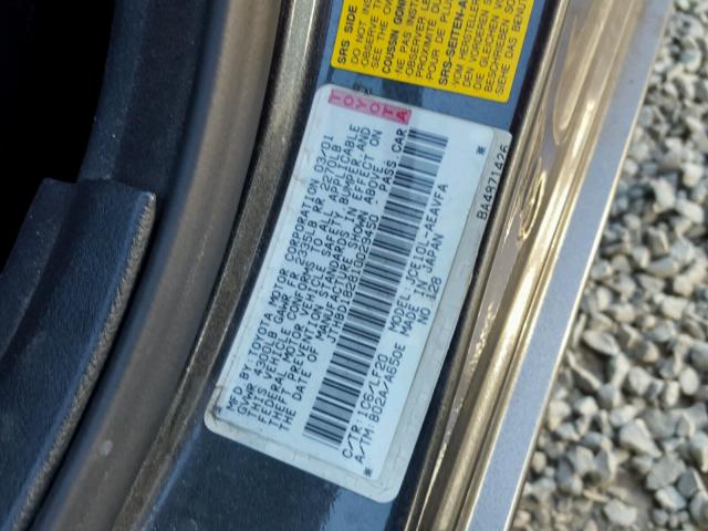 JTHBD182810029450 - 2001 LEXUS IS 300 CHARCOAL photo 10