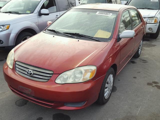 1NXBR32E43Z037599 - 2003 TOYOTA COROLLA CE RED photo 2