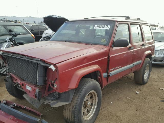 1J4FF68SXXL574996 - 1999 JEEP CHEROKEE S RED photo 2