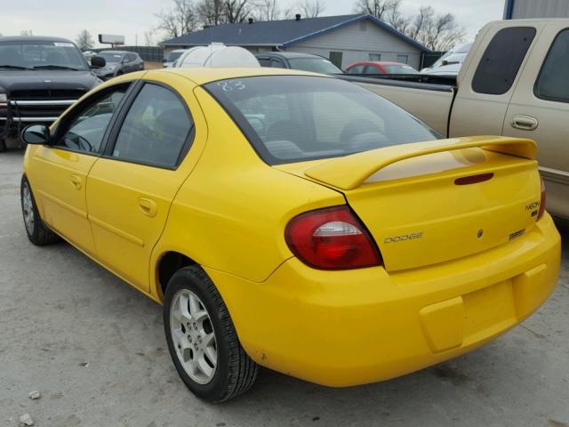 1B3ES56C92D620650 - 2002 DODGE NEON ES YELLOW photo 3