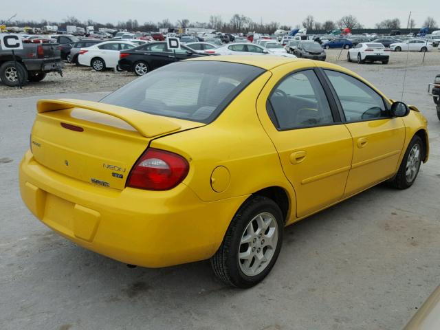 1B3ES56C92D620650 - 2002 DODGE NEON ES YELLOW photo 4