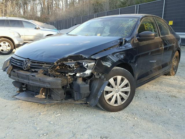 3VW2K7AJ1DM310872 - 2013 VOLKSWAGEN JETTA BASE BLACK photo 2