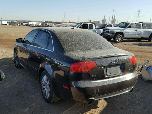 WAUAF78E88A166619 - 2008 AUDI A4 2.0T BLACK photo 3