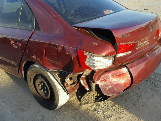 5NPET46C08H368148 - 2008 HYUNDAI SONATA GLS MAROON photo 9