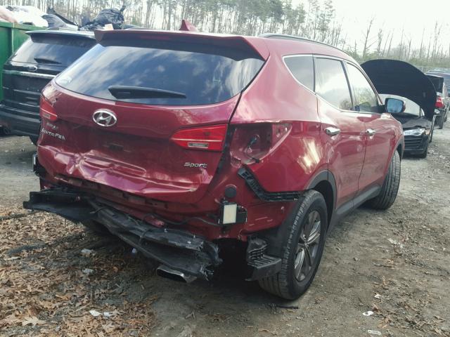 5XYZU3LBXEG143758 - 2014 HYUNDAI SANTA FE S RED photo 4