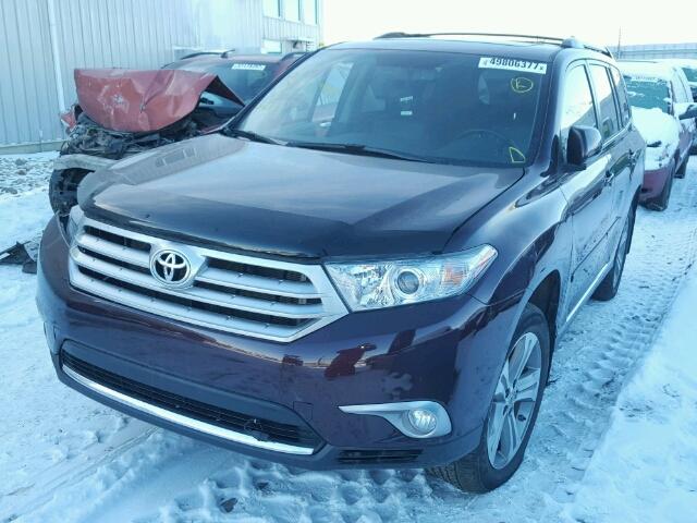 5TDBK3EH6BS048881 - 2011 TOYOTA HIGHLANDER MAROON photo 2