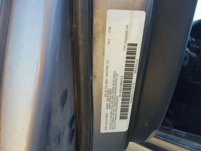 4S3BL616986222776 - 2008 SUBARU LEGACY 2.5 GRAY photo 10