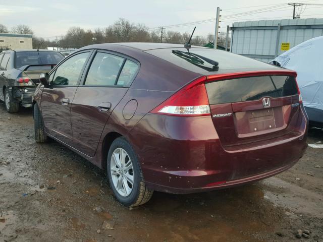 JHMZE2H73BS012199 - 2011 HONDA INSIGHT EX MAROON photo 3