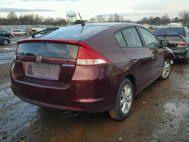 JHMZE2H73BS012199 - 2011 HONDA INSIGHT EX MAROON photo 4