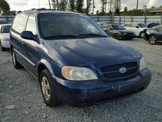 KNDUP132256728620 - 2005 KIA SEDONA EX BLUE photo 1