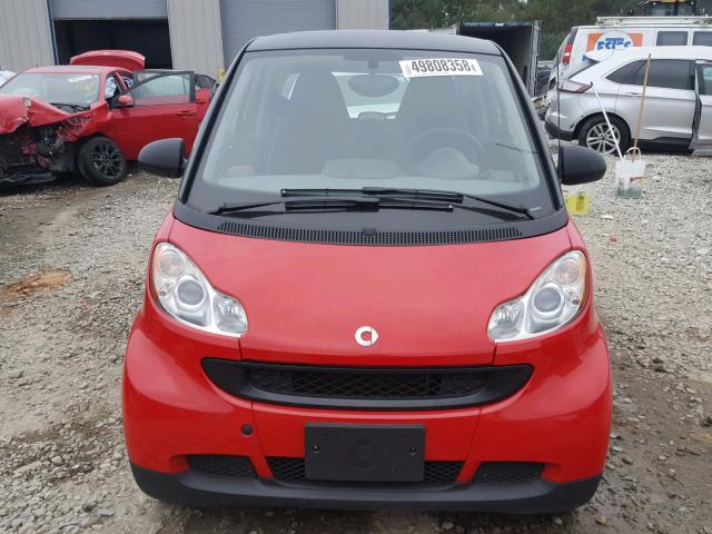 WMEEJ31X49K313832 - 2009 SMART FORTWO PUR RED photo 9