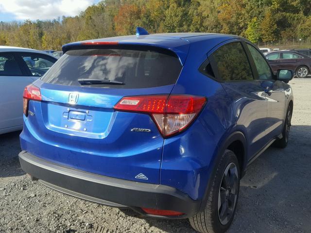 3CZRU6H54JM701387 - 2018 HONDA HR-V EX BLUE photo 4