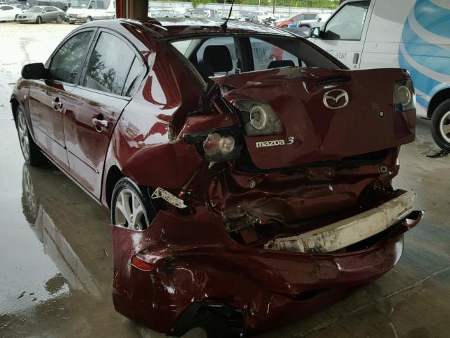 JM1BK32F091189293 - 2009 MAZDA 3 I BURGUNDY photo 3