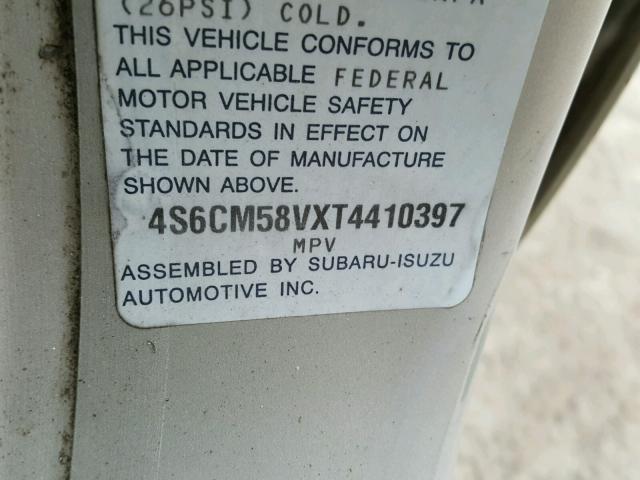 4S6CM58VXT4410397 - 1996 HONDA PASSPORT E 米色 照片 10