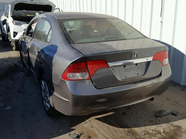 2HGFA1F58AH525225 - 2010 HONDA CIVIC LX GRAY photo 3