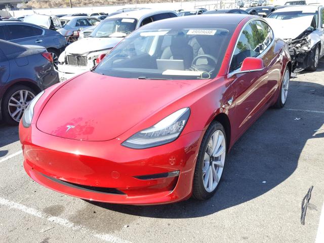 5YJ3E1EA0JF003585 - 2018 TESLA MODEL 3 أحمر صورة 2