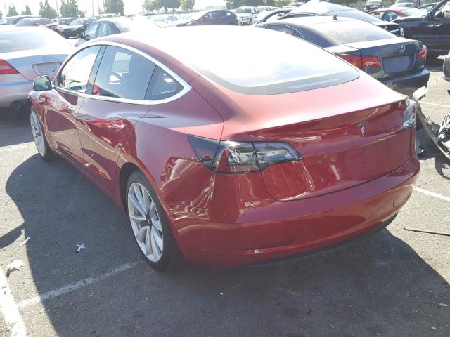 5YJ3E1EA0JF003585 - 2018 TESLA MODEL 3 أحمر صورة 3