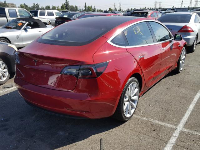 5YJ3E1EA0JF003585 - 2018 TESLA MODEL 3 أحمر صورة 4