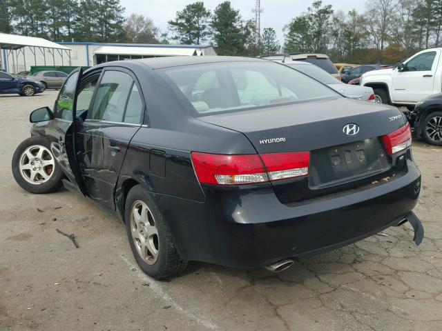 5NPEU46F16H152961 - 2006 HYUNDAI SONATA GLS BLACK photo 3