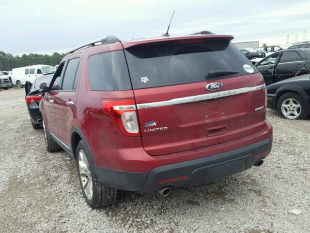 1FM5K7F80DGC19541 - 2013 FORD EXPLORER L RED photo 3