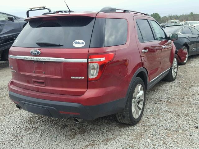 1FM5K7F80DGC19541 - 2013 FORD EXPLORER L RED photo 4