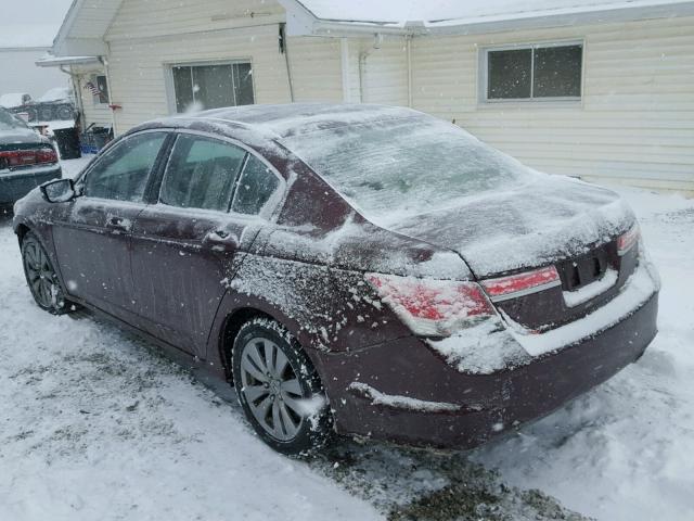 1HGCP2F74BA099333 - 2011 HONDA ACCORD EX MAROON photo 3