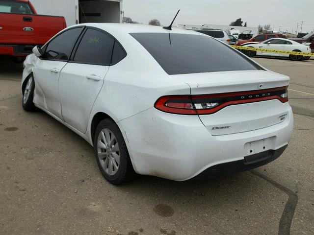 1C3CDFDHXED709625 - 2014 DODGE DART SE AE WHITE photo 3