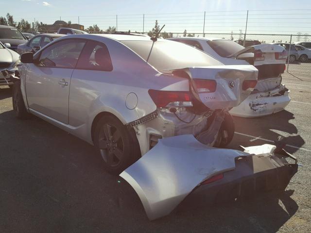 KNAFU6A20A5245108 - 2010 KIA FORTE EX SILVER photo 3