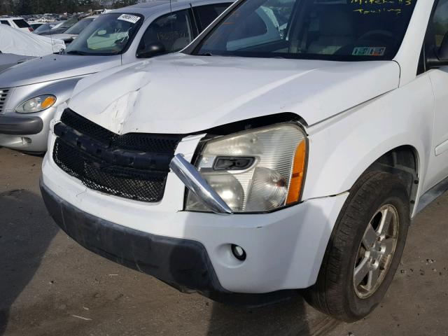 2CNDL23F956092627 - 2005 CHEVROLET EQUINOX LS WHITE photo 9