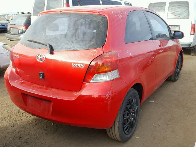 JTDJT903195267870 - 2009 TOYOTA YARIS RED photo 4