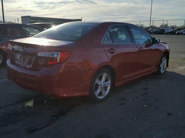 4T1BF1FK9CU558105 - 2012 TOYOTA CAMRY BASE RED photo 4