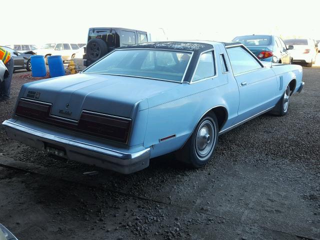 8G87F319344 - 1978 FORD THUNDERBIR BLUE photo 4