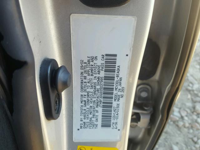 JTHBF30G935037995 - 2003 LEXUS ES 300 SILVER photo 10