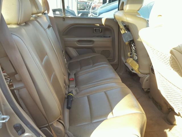 5FNYF28657B000433 - 2007 HONDA PILOT EXL GOLD photo 6