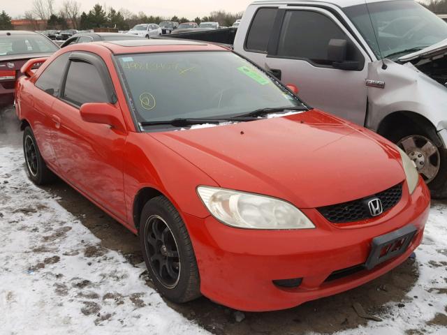 1HGEM22995L072727 - 2005 HONDA CIVIC EX 红色 照片 1