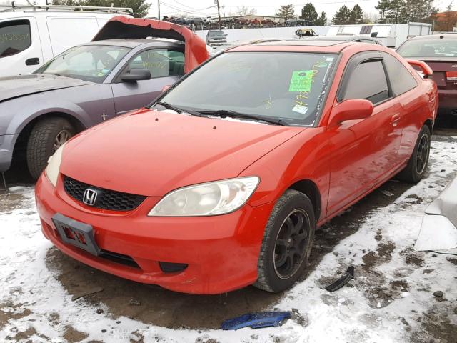 1HGEM22995L072727 - 2005 HONDA CIVIC EX RED photo 2