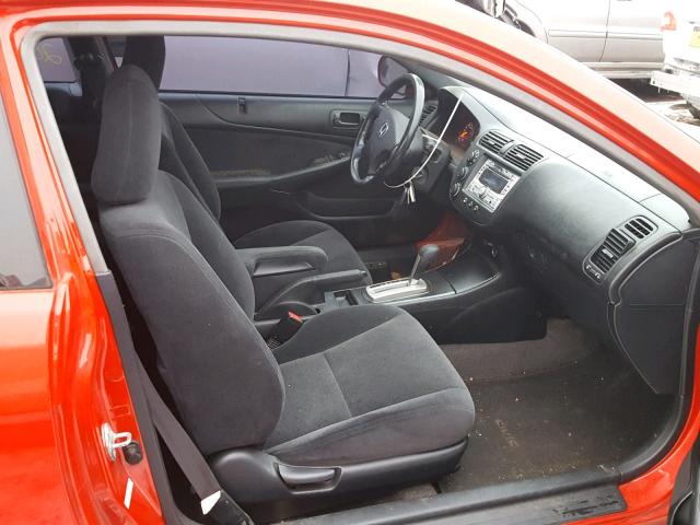 1HGEM22995L072727 - 2005 HONDA CIVIC EX 红色 照片 5