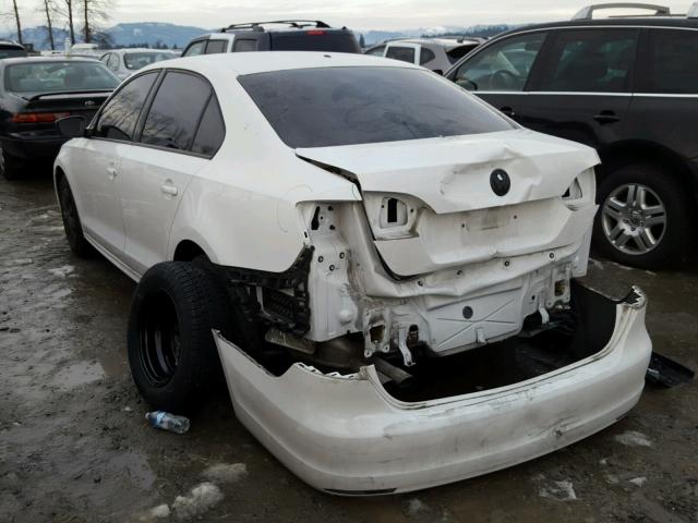 3VW1K7AJ4DM252297 - 2013 VOLKSWAGEN JETTA BASE WHITE photo 3