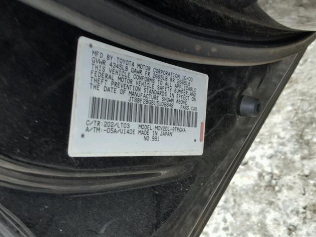 JT8BF28G815106848 - 2001 LEXUS ES 300 BLACK photo 10