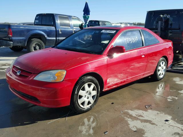 1HGEM22912L083801 - 2002 HONDA CIVIC EX RED photo 2