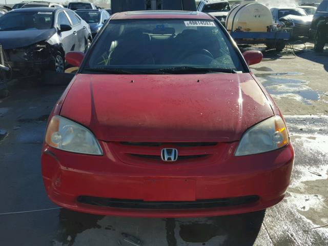 1HGEM22912L083801 - 2002 HONDA CIVIC EX RED photo 9