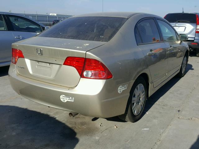 1HGFA46567L000158 - 2007 HONDA CIVIC GX BEIGE photo 4