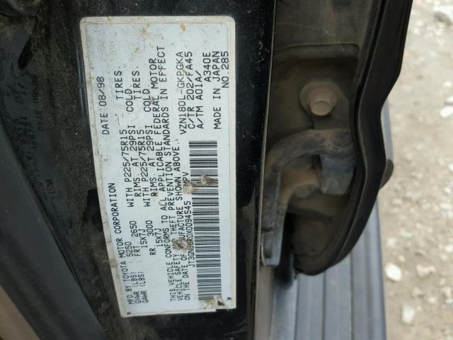 JT3GN86R0X0094545 - 1999 TOYOTA 4RUNNER SR BLACK photo 10