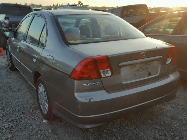 2HGES16544H623939 - 2004 HONDA CIVIC LX GRAY photo 3