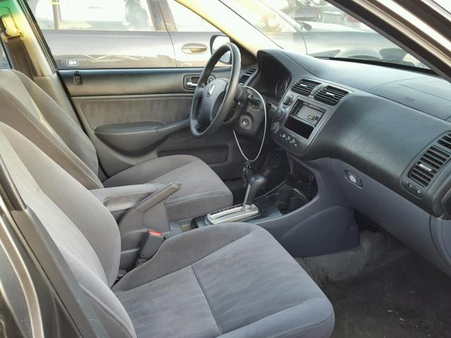 2HGES16544H623939 - 2004 HONDA CIVIC LX GRAY photo 5