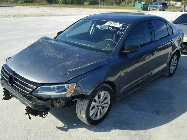 3VW267AJ9GM286619 - 2016 VOLKSWAGEN JETTA S GRAY photo 2