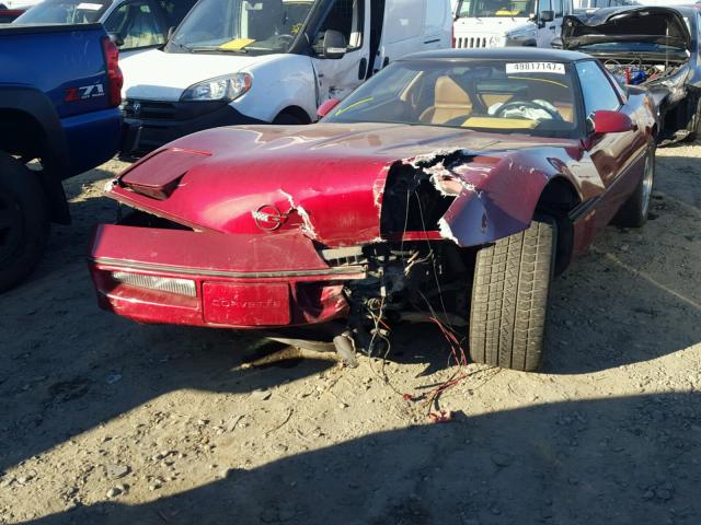 1G1YY2386L5115114 - 1990 CHEVROLET CORVETTE BURGUNDY photo 2