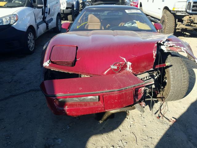 1G1YY2386L5115114 - 1990 CHEVROLET CORVETTE BURGUNDY photo 7