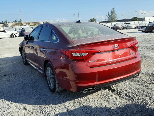 5NPE34AF4FH077800 - 2015 HYUNDAI SONATA SPO RED photo 3