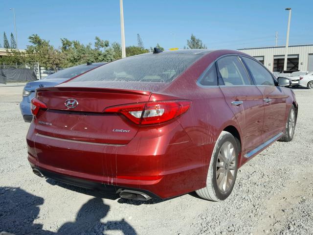 5NPE34AF4FH077800 - 2015 HYUNDAI SONATA SPO RED photo 4